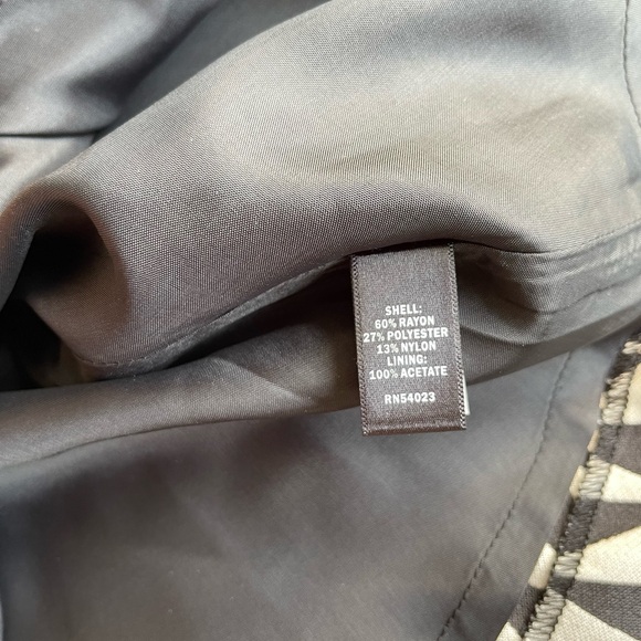 Geometric Black and White Mini Skirt Work Career Summer by BR Size 12 - Picture 11 of 12